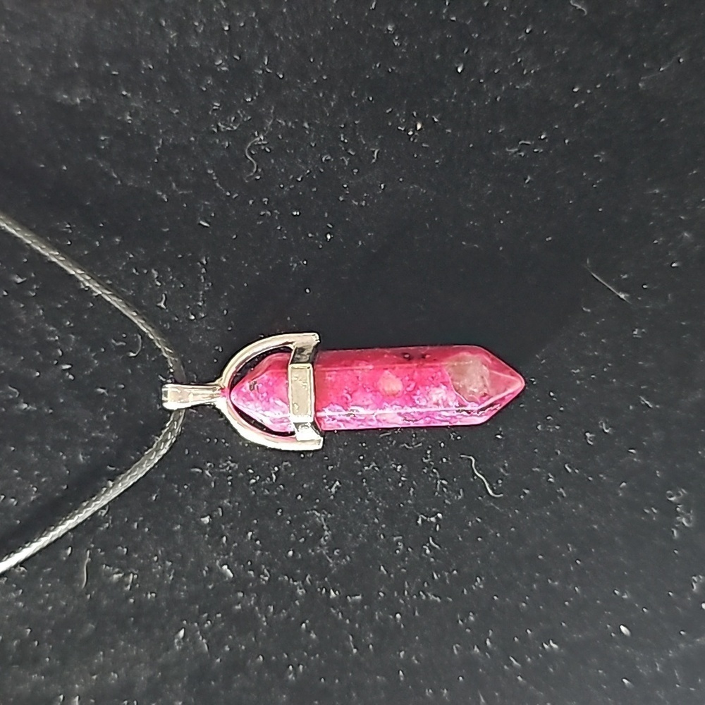 Dark Fuchsia - Bullet Gemstone Necklace